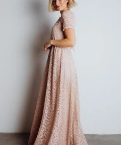 RR Dresses Venice Lace Maxi Dress | Blush