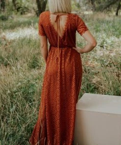 RR Venice Lace Maxi Dress | Rust