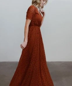 RR Venice Lace Maxi Dress | Rust