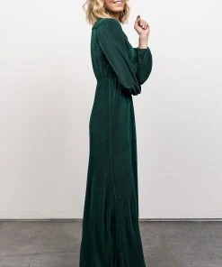 BB Custom Venus Pleated Maxi Dress | Forest Dresses