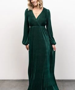 BB Custom Venus Pleated Maxi Dress | Forest Dresses