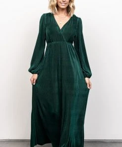 BB Custom Venus Pleated Maxi Dress | Forest Dresses