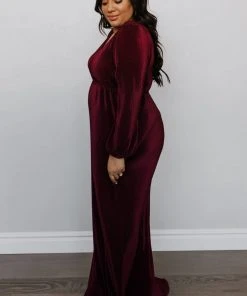 BB Custom Dresses Venus Pleated Maxi Dress | Mulberry