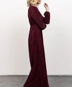 BB Custom Dresses Venus Pleated Maxi Dress | Mulberry