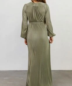 BB Custom Dresses Venus Pleated Maxi Dress | Sage