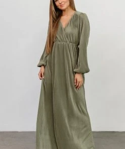 BB Custom Dresses Venus Pleated Maxi Dress | Sage