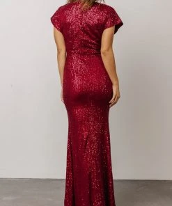 RR Dresses Vienna Sequin Maxi Dress | Burgundy