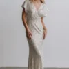 RR Vienna Sequin Maxi Dress | Cream Dresses