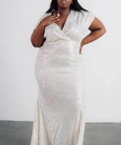 RR Vienna Sequin Maxi Dress | Cream Dresses