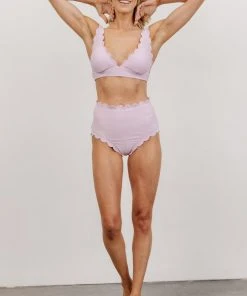BJB Virginia Scalloped High Waist Bikini Bottom | Lilac