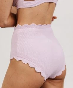 BJB Virginia Scalloped High Waist Bikini Bottom | Lilac