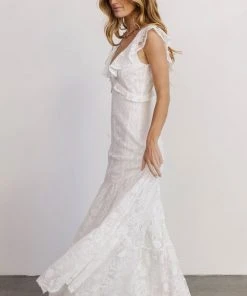 AK Vivianne Lace Maxi Dress | White