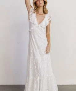 AK Vivianne Lace Maxi Dress | White