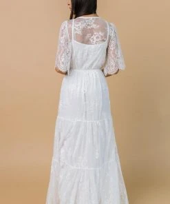 BB Custom Dresses Wanderlust Lace Maxi Dress | White