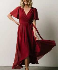 Soi Waverly Wrap Dress | Berry