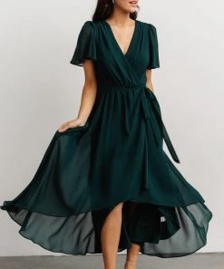 Soi Dresses Waverly Wrap Dress | Emerald