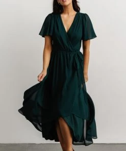 Soi Dresses Waverly Wrap Dress | Emerald
