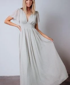 RR Weslie Shimmer Dot Maxi Dress | Sage Dresses