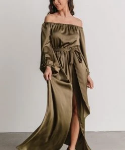 DD Westminster Off-Shoulder Maxi Dress | Olive