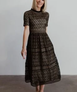 POL Windsor Lace Midi Dress | Black