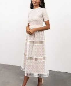 POL Windsor Lace Midi Dress | Ivory