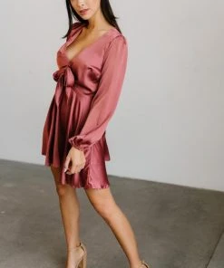 DD Woodbury Satin Mini Dress | Deep Mauve Dresses