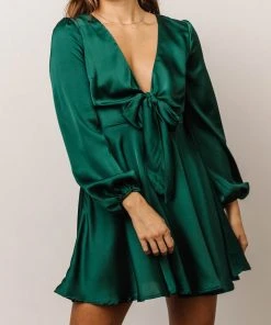 DD Woodbury Satin Mini Dress | Green Dresses