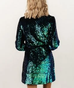 SL Dresses Xander Sequin Mini Dress | Green + Blue