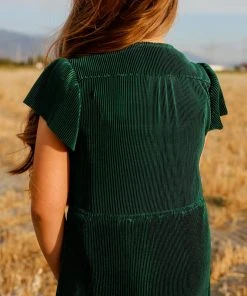 BB Custom Dresses Youth Athena Pleated Maxi Dress | Forest