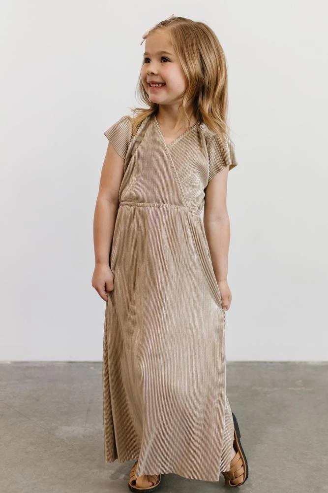 BB Custom Youth Athena Pleated Maxi Dress | Gold Dresses 4 BB Custom Youth Athena Pleated Maxi Dress | Gold Dresses