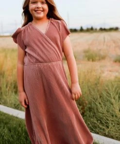 BB Custom Youth Athena Pleated Maxi Dress | Rose