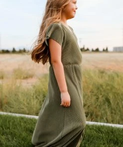 BB Custom Youth Athena Pleated Maxi Dress | Sage Maxi Dresses