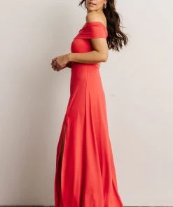 DD Dresses Zada Off Shoulder Maxi Dress | Pink Coral