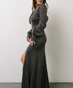 Soi Zae Shimmer Gown | Black Multi