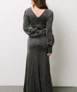 Soi Zae Shimmer Gown | Black Multi