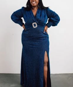 Soi Dresses Zae Shimmer Gown | Blue