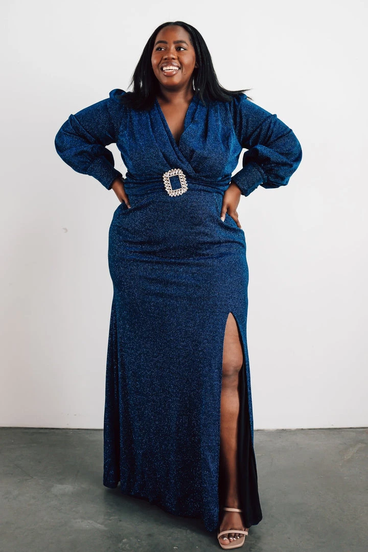 Soi Dresses Zae Shimmer Gown | Blue 2 Soi Dresses Zae Shimmer Gown | Blue