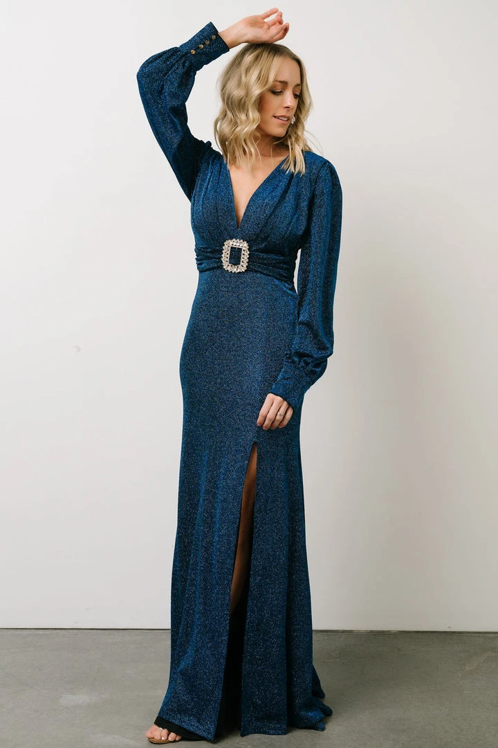 Soi Dresses Zae Shimmer Gown | Blue 1 Soi Dresses Zae Shimmer Gown | Blue