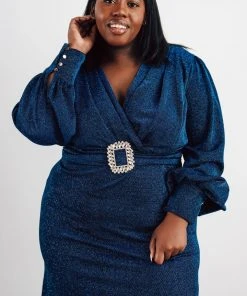 Soi Dresses Zae Shimmer Gown | Blue 23 Soi Dresses Zae Shimmer Gown | Blue