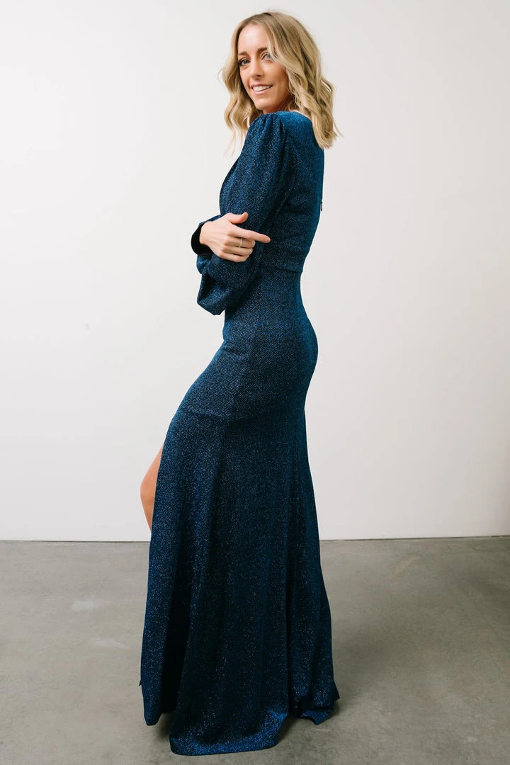 Soi Dresses Zae Shimmer Gown | Blue 5 Soi Dresses Zae Shimmer Gown | Blue