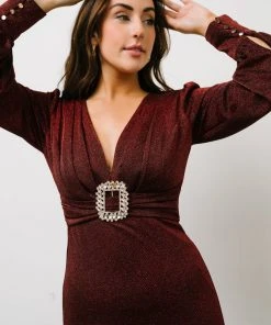 Soi Dresses Zae Shimmer Gown | Merlot 16 Soi Dresses Zae Shimmer Gown | Merlot