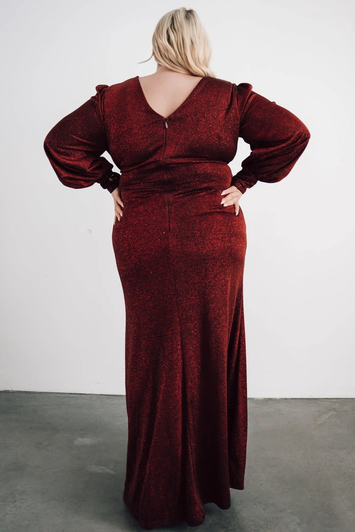Soi Dresses Zae Shimmer Gown | Merlot 13 Soi Dresses Zae Shimmer Gown | Merlot