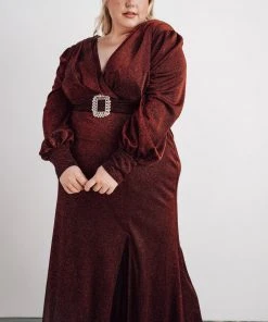 Soi Dresses Zae Shimmer Gown | Merlot 27 Soi Dresses Zae Shimmer Gown | Merlot