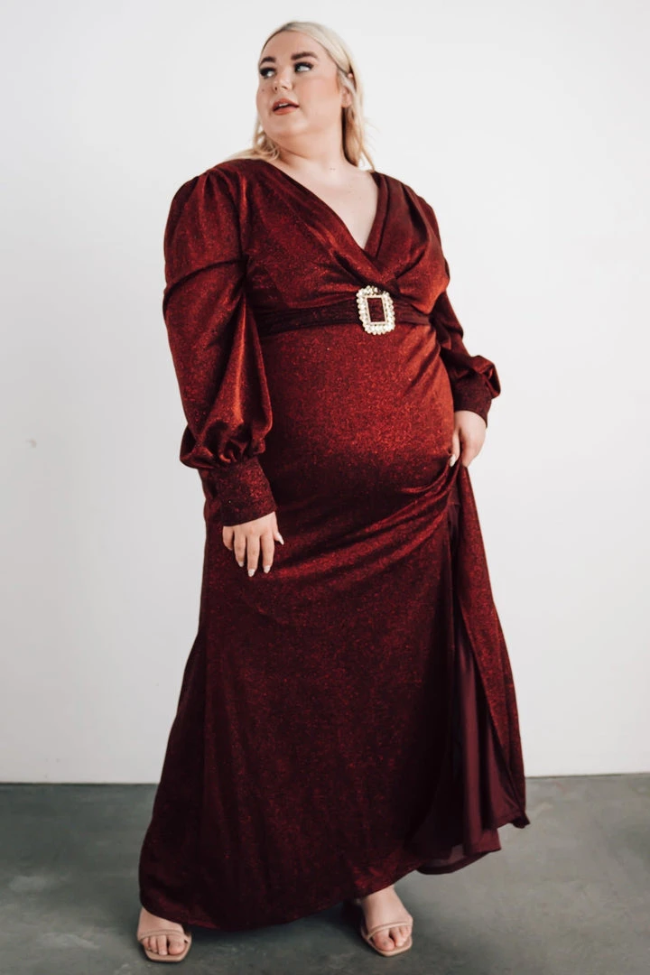 Soi Dresses Zae Shimmer Gown | Merlot 12 Soi Dresses Zae Shimmer Gown | Merlot