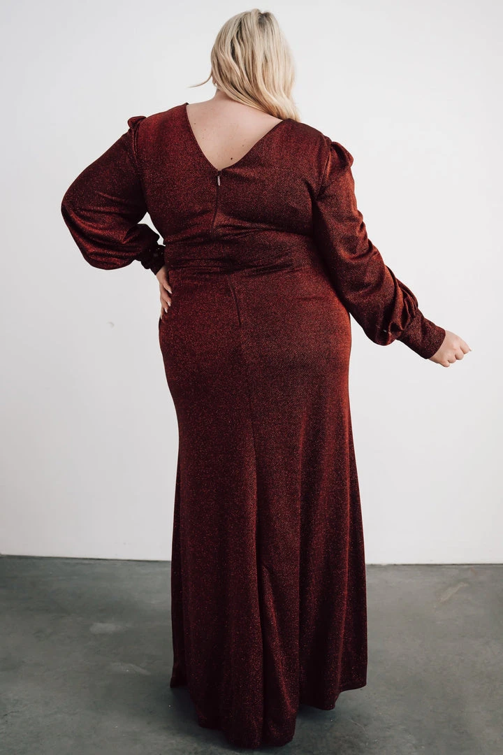 Soi Dresses Zae Shimmer Gown | Merlot 7 Soi Dresses Zae Shimmer Gown | Merlot