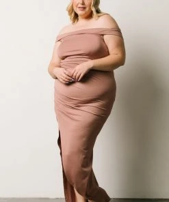 DD Zaire Off Shoulder Maxi Dress | Dusty Mauve Dresses
