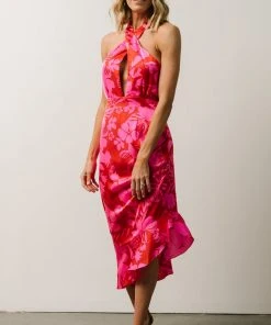 SL Ziggy Midi Dress | Fuchsia Floral